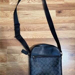 Coach Black and Gray Signature Messenger Bag